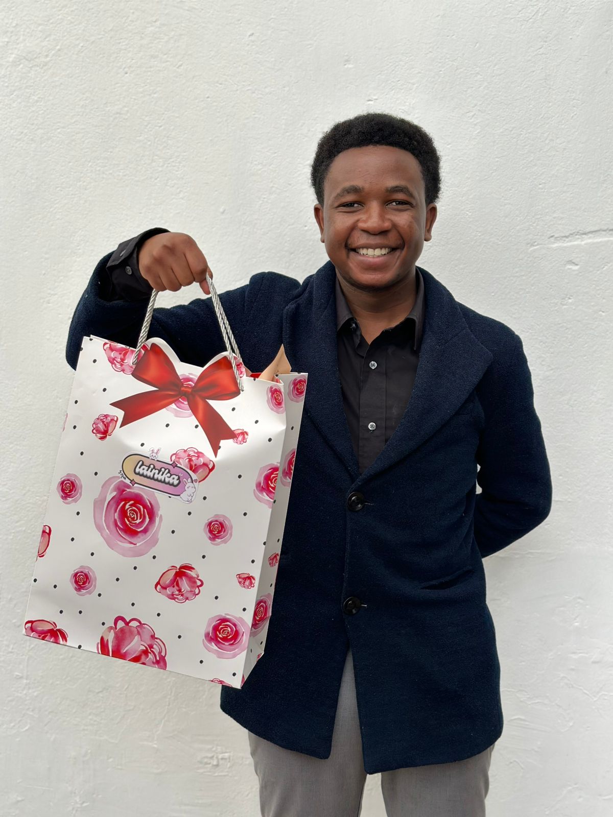 Guy with Lainika Bag Gift for Girlfriend